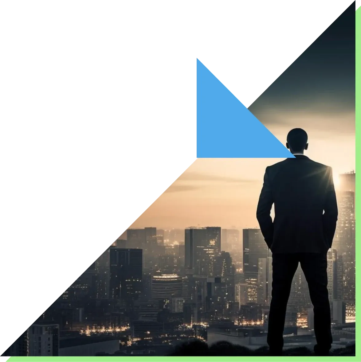 Abstract shapes with blue and green